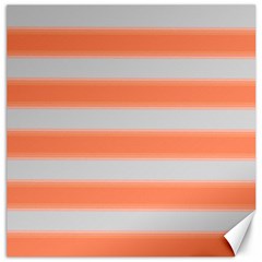 Bold Stripes Orange Pattern Canvas 12  X 12  by BrightVibesDesign