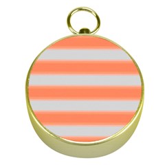 Bold Stripes Orange Pattern Gold Compasses by BrightVibesDesign