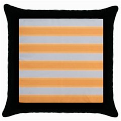 Bold Stripes Yellow Pattern Throw Pillow Case (black) by BrightVibesDesign