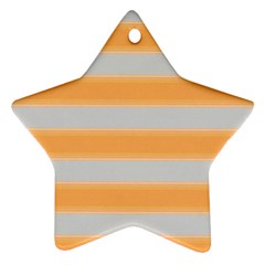 Bold Stripes Yellow Pattern Star Ornament (two Sides) by BrightVibesDesign