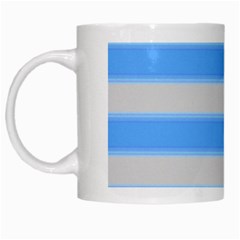 Bold Stripes Bright Blue Pattern White Mugs by BrightVibesDesign