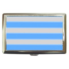 Bold Stripes Bright Blue Pattern Cigarette Money Case by BrightVibesDesign