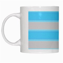 Bold Stripes Turquoise Pattern White Mugs by BrightVibesDesign