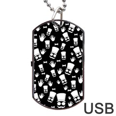 Gentleman Pattern Dog Tag Usb Flash (two Sides) by Valentinaart