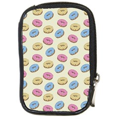 Donuts Pattern Compact Camera Leather Case by Valentinaart