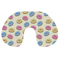 Donuts Pattern Travel Neck Pillows by Valentinaart