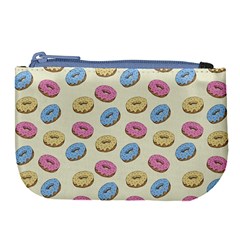 Donuts Pattern Large Coin Purse by Valentinaart