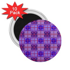 Mod Purple Pink Orange Squares Pattern 2 25  Magnets (10 Pack) 