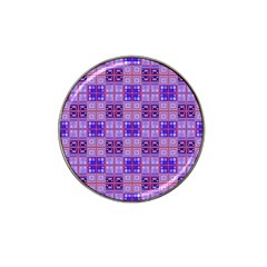 Mod Purple Pink Orange Squares Pattern Hat Clip Ball Marker