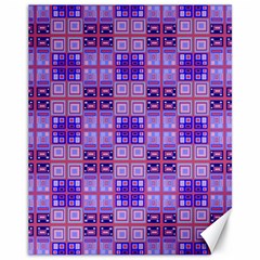 Mod Purple Pink Orange Squares Pattern Canvas 11  X 14 