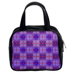 Mod Purple Pink Orange Squares Pattern Classic Handbag (two Sides)