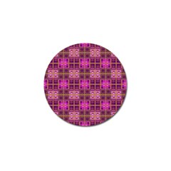 Mod Pink Purple Yellow Square Pattern Golf Ball Marker (4 Pack)