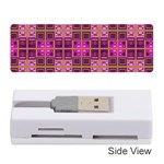 Mod Pink Purple Yellow Square Pattern Memory Card Reader (Stick) Front