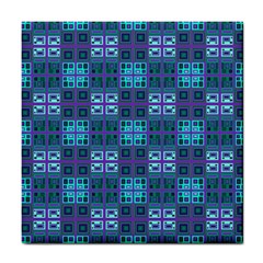 Mod Purple Green Turquoise Square Pattern Tile Coasters