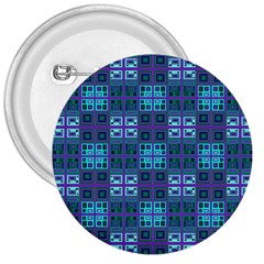 Mod Purple Green Turquoise Square Pattern 3  Buttons