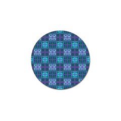 Mod Purple Green Turquoise Square Pattern Golf Ball Marker (4 Pack)