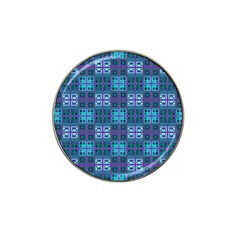 Mod Purple Green Turquoise Square Pattern Hat Clip Ball Marker (4 Pack)