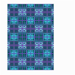 Mod Purple Green Turquoise Square Pattern Large Garden Flag (two Sides) by BrightVibesDesign