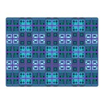 Mod Purple Green Turquoise Square Pattern Double Sided Flano Blanket (Mini)  35 x27  Blanket Front