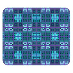 Mod Purple Green Turquoise Square Pattern Double Sided Flano Blanket (small) 