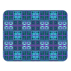 Mod Purple Green Turquoise Square Pattern Double Sided Flano Blanket (large) 