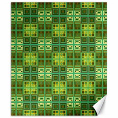 Mod Yellow Green Squares Pattern Canvas 8  X 10 