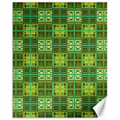 Mod Yellow Green Squares Pattern Canvas 16  X 20 