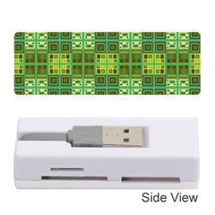 Mod Yellow Green Squares Pattern Memory Card Reader (stick) by BrightVibesDesign