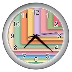 Colorful Wallpaper Abstract Wall Clock (silver)