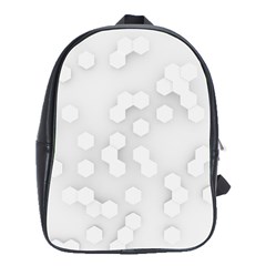 White Abstract Wall Paper Design Frame School Bag (large) by Simbadda