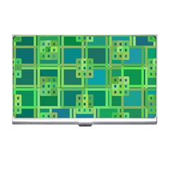 Green Abstract Geometric Business Card Holder by Simbadda