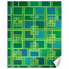 Green Abstract Geometric Canvas 11  X 14  by Simbadda