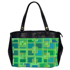 Green Abstract Geometric Oversize Office Handbag (2 Sides) by Simbadda