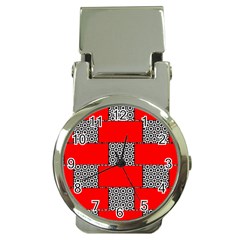 Black And White Red Patterns Money Clip Watches by Simbadda