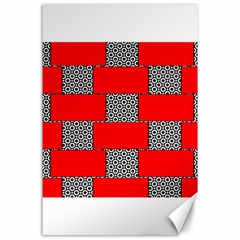 Black And White Red Patterns Canvas 24  X 36  by Simbadda