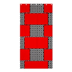 Black And White Red Patterns Shower Curtain 36  X 72  (stall)  by Simbadda