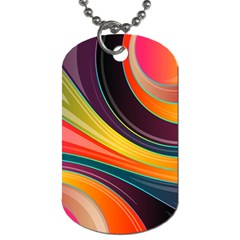 Abstract Colorful Background Wavy Dog Tag (one Side) by Simbadda