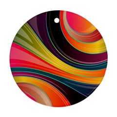 Abstract Colorful Background Wavy Round Ornament (two Sides)