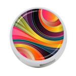 Abstract Colorful Background Wavy 4-Port USB Hub (One Side) Front