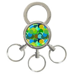 Green Aqua Teal Abstract Circles 3-ring Key Chains by Simbadda