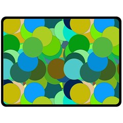 Green Aqua Teal Abstract Circles Fleece Blanket (large)  by Simbadda