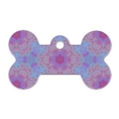 Pattern Pink Hexagon Flower Design Dog Tag Bone (two Sides) by Simbadda