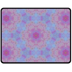 Pattern Pink Hexagon Flower Design Double Sided Fleece Blanket (medium)  by Simbadda