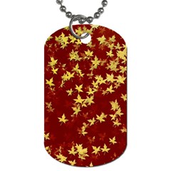 Background Design Leaves Pattern Dog Tag (one Side)