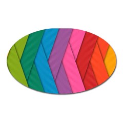 Abstract Background Colorful Strips Oval Magnet by Simbadda