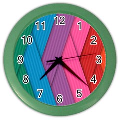 Abstract Background Colorful Strips Color Wall Clock by Simbadda