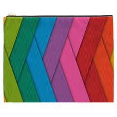 Abstract Background Colorful Strips Cosmetic Bag (xxxl) by Simbadda