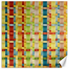 Woven Pattern Background Yellow Canvas 16  X 16  by Simbadda