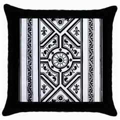 Monastic Antique Scroll Fruit Throw Pillow Case (black) by Simbadda