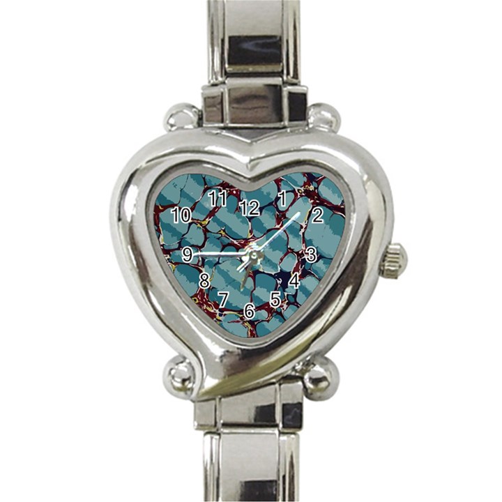 Marble Rock Comb Antique Heart Italian Charm Watch